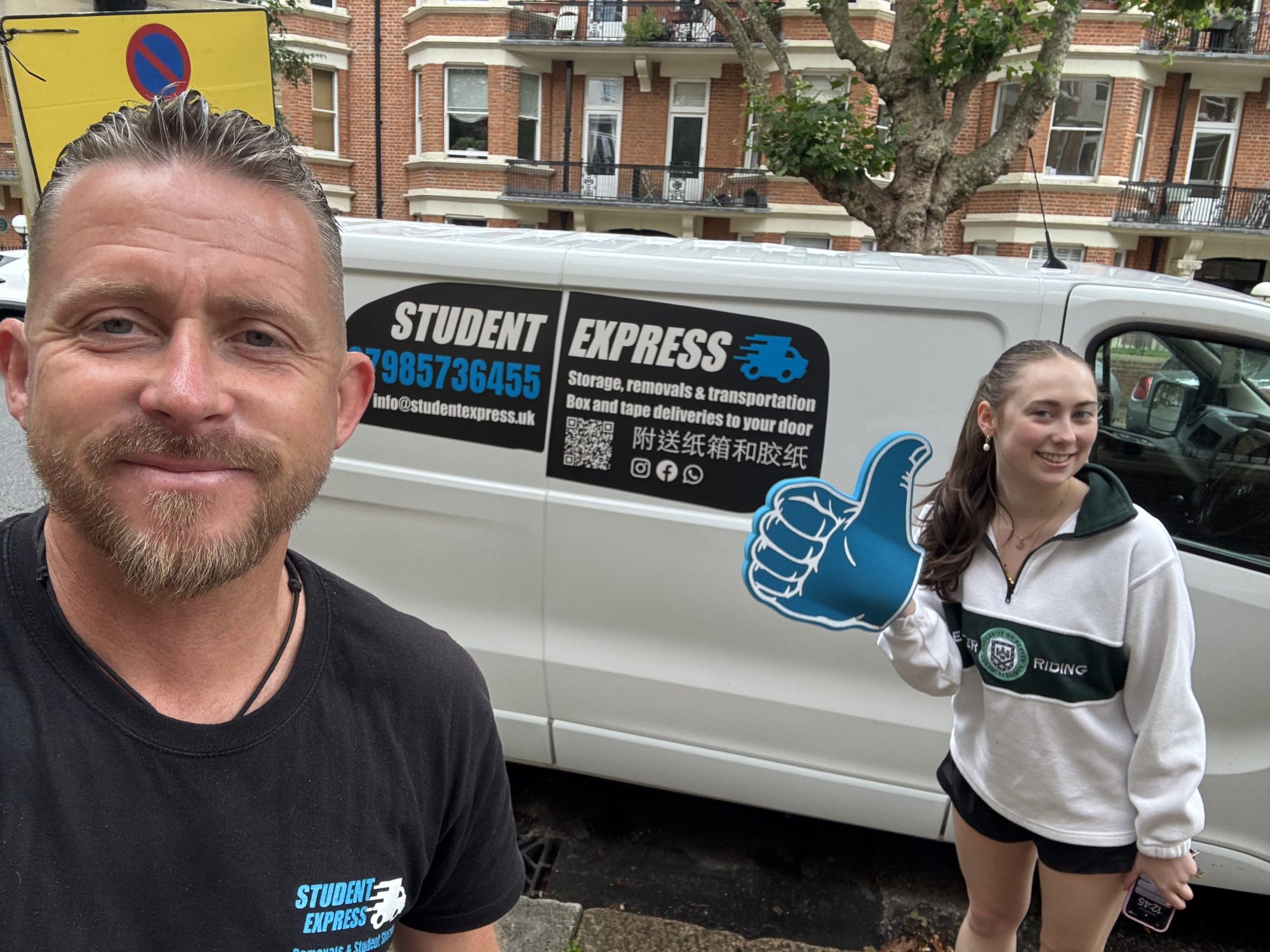 Student Express domestic move in progress Exeter street